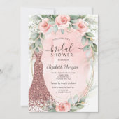 Invitation Roses roses roses or cadre Parties scintillant rob (Devant)