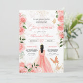 Invitation Roses roses roses papillon Mariposa Quinceanera Fl (Debout devant)