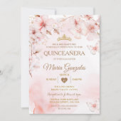 Invitation Roses roses roses papillon Quinceañera Sweet 16 (Devant)