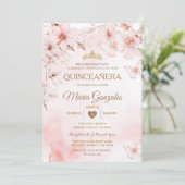 Invitation Roses roses roses papillon Quinceañera Sweet 16 (Debout devant)