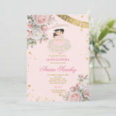 Invitation Roses roses roses Parties scintillant or espagnol  (Debout devant)