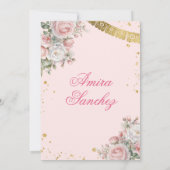 Invitation Roses roses roses Parties scintillant or espagnol  (Dos)