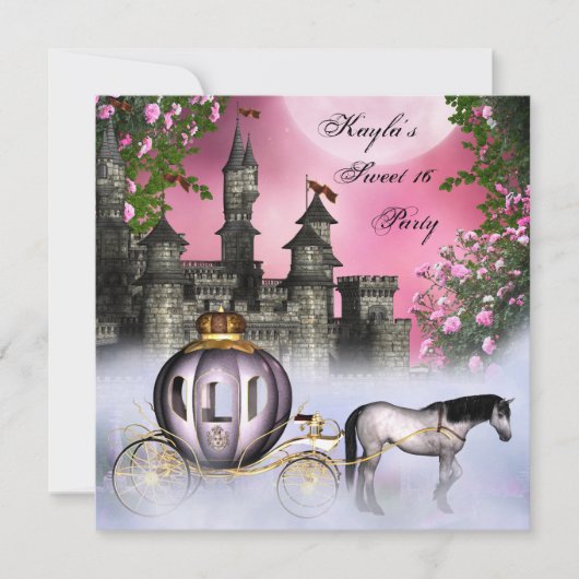 Invitation Roses roses roses Princesse Sweet 16 Party (Devant)