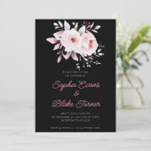 Invitation Roses roses roses romantiques modernes Mariage noi (Debout devant)