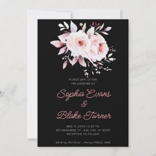 Invitation Roses roses roses romantiques modernes Mariage noi