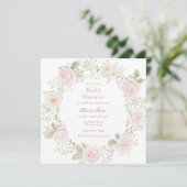Invitation Roses roses roses roses Baby shower de la fille du (Debout devant)