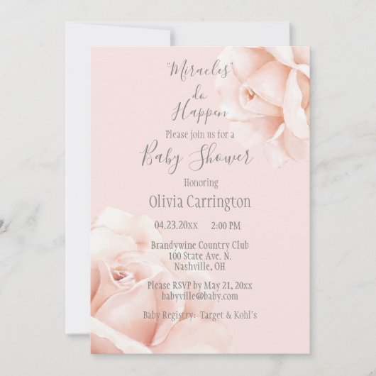 Invitation Roses Roses Roses Roses Blanches Miracles Do Happe (Devant)