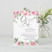 Invitation Roses Roses Roses Roses Blush Baby shower (Debout devant)