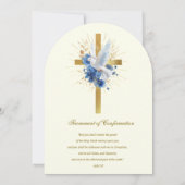 Invitation Roses roses roses roses de la colombe de confirmat (Dos)