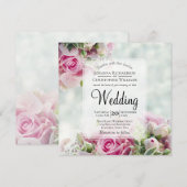 Invitation Roses Roses Roses Roses et Boucles Peony Élégant M (Devant / Derrière)
