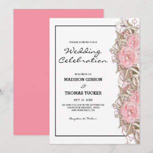 Invitation Roses Roses Roses Roses Et Mariage Parties scintil