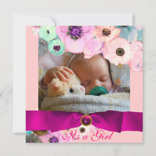 INVITATION ROSES ROSES ROSES ROSES ET MODÈLE PHOTO BABY SHOWE