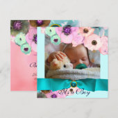 INVITATION ROSES ROSES ROSES ROSES ET MONOGRAMME MODÈLE PHOTO (Devant / Derrière)