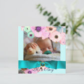 INVITATION ROSES ROSES ROSES ROSES ET MONOGRAMME MODÈLE PHOTO (Debout devant)