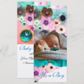 INVITATION ROSES ROSES ROSES ROSES ET MONOGRAMME MODÈLE PHOTO (Devant / Derrière)