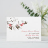 Invitation Roses Roses Roses Roses Fleur Élégante Réception D (Debout devant)