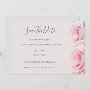 Invitation Roses Roses Roses Roses Gris Floral Enregistrer Le