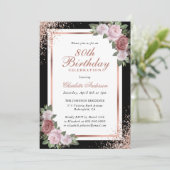 Invitation Roses roses roses roses noires d'or rose 80e anniv (Debout devant)