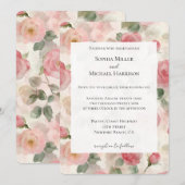 Invitation Roses roses roses roses rose romantique Mariage (Devant / Derrière)