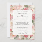 Invitation Roses roses roses roses rose romantique Mariage (Devant)