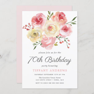 Invitation Roses Roses Roses Roses Roses 70e anniversaire Inv