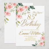 Invitation Roses Roses Roses Roses Roses 85e anniversaire (Devant / Derrière)