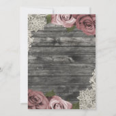 Invitation Roses Roses Roses Roses Roses Gris Mariage Dentell (Dos)