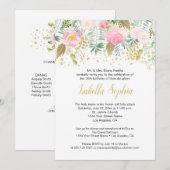 Invitation Roses Roses Roses Roses Roses Or Parties scintilla (Devant / Derrière)