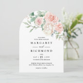 Invitation Roses Roses Roses Roses Roses Rose Élégant Mariage (Debout devant)