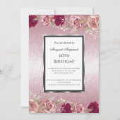 Invitation Roses roses roses roses roses rose fête d'annivers (Devant)