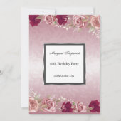 Invitation Roses roses roses roses roses rose fête d'annivers (Dos)