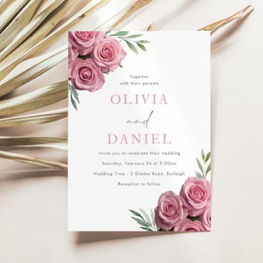 Invitation Roses Roses Roses Roses Roses Rose Sage Vert Feuil