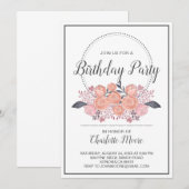 Invitation Roses Roses Roses Roses Roses Roses Anniversaire I (Devant / Derrière)