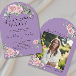 Invitation Roses roses roses roses script photo remise de dip