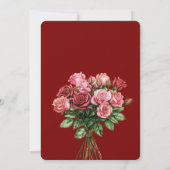 Invitation Roses roses roses rouges romantiques Mariage flora (Dos)