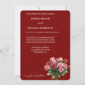 Invitation Roses roses roses rouges romantiques Mariage flora (Devant)
