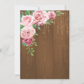 Invitation Roses roses roses rustiques Monogramme Mariage en  (Dos)