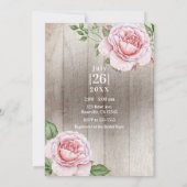 Invitation Roses Roses Roses Shabby Chic Blanc Rustique Fête  (Dos)