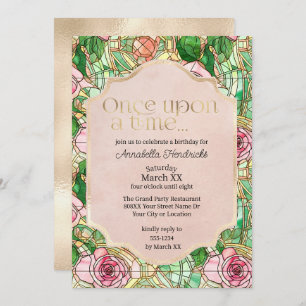 Invitation Roses Roses Roses Tissu Verre Dormir Beauté Fairyt
