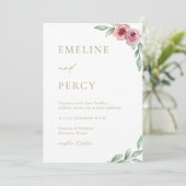 Invitation Roses roses roses verdure mariage fleurie (Debout devant)