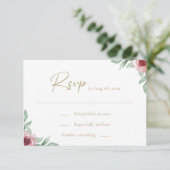 Invitation Roses roses roses verdure mariage floral RSVP (Debout devant)