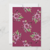 Invitation Roses roses roses vertes | Anniversaire 80 ans (Dos)