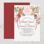 Invitation Roses roses sauvages Fête des mariées verdoyante (Devant / Derrière)