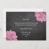 Invitation Roses roses sur Chalkboard Bonne fête des mères (Dos)