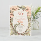 Invitation Roses roses surprennent Floral 70e anniversaire (Debout devant)