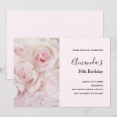 Invitation Roses roses vintages et dentelle élégante - Annive (Devant / Derrière)