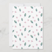 Invitation Roses roses vintages et réception verdoyante uniqu (Dos)