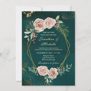 Invitation Roses roses vintages Floral Hiver Mariage chrétien