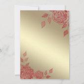 Invitation Roses rouge or Roses robe parties scintillant roug (Dos)