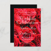 Invitation Roses rouges (Devant / Derrière)